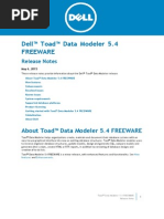 DellToadDataModeler 5.4 ReleaseNotes