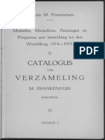 Catalogus Der Verzameling M. Frankenhuis, Enschede: Medailles, Medaillons, Penningen en Plaquettes Met Betrekking Tot Den Wereldkrijg 1914-1918