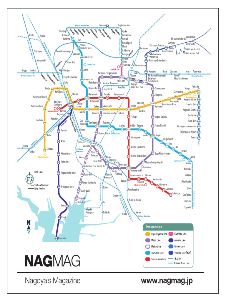 Nagoya Public Transportation Map | PDF | Sports & Recreation