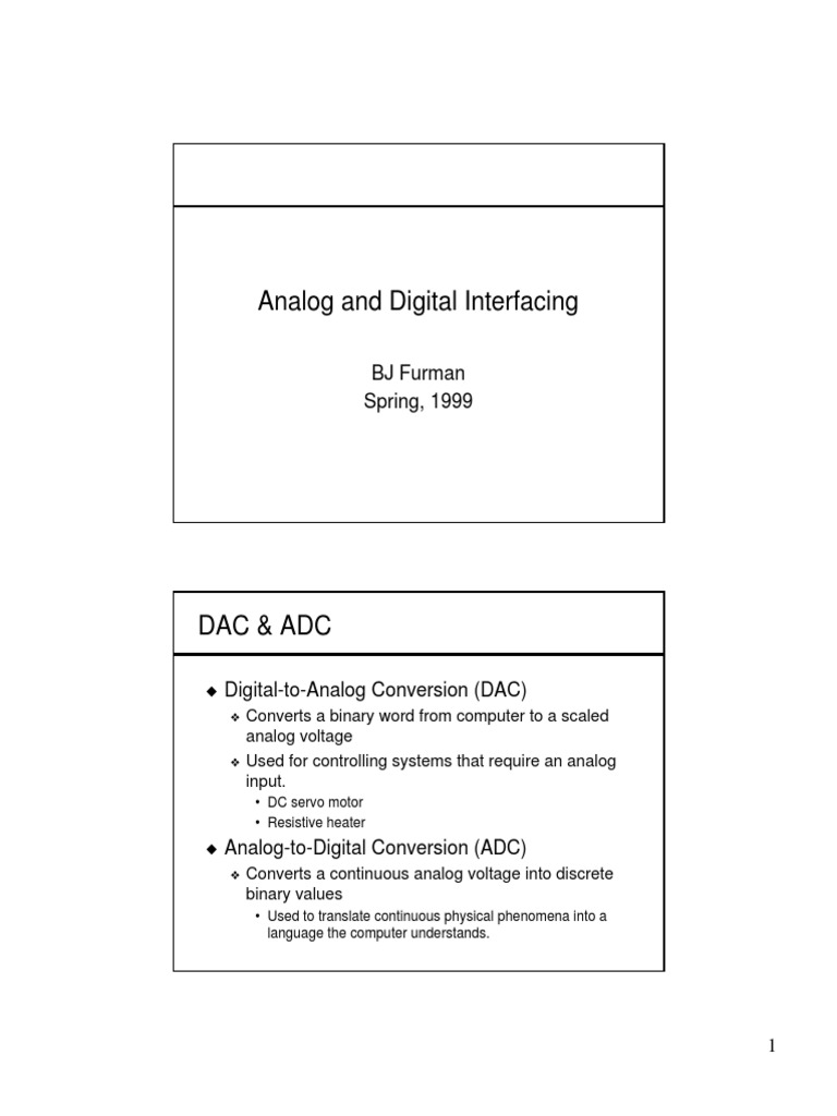Adc Dac Lecture | PDF | Analog To Digital Converter | Digital To Analog ...