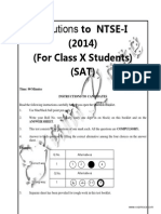 NTSE Stage 1 Delhi Solved Paper 2014