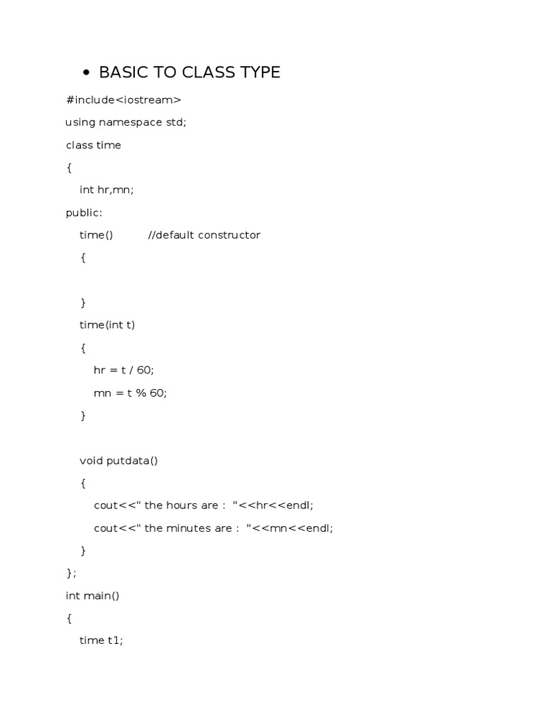 Time Class Conversion in C++ | PDF | Computers