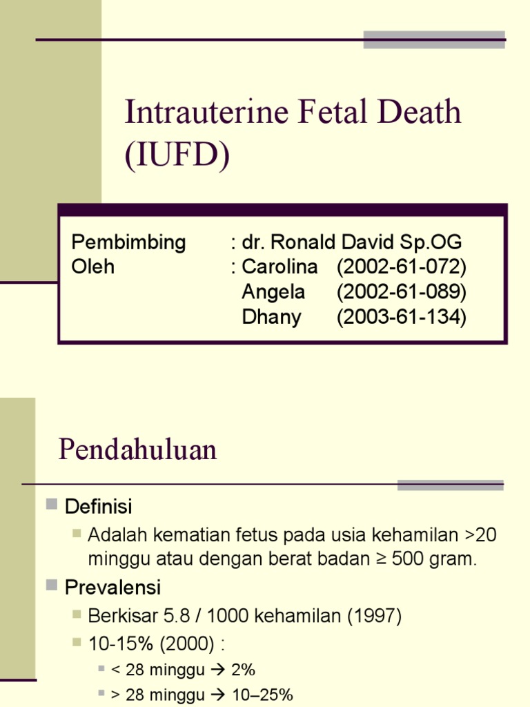 Intrauterine Fetal Death (IUFD) | PDF | Sains & Matematika
