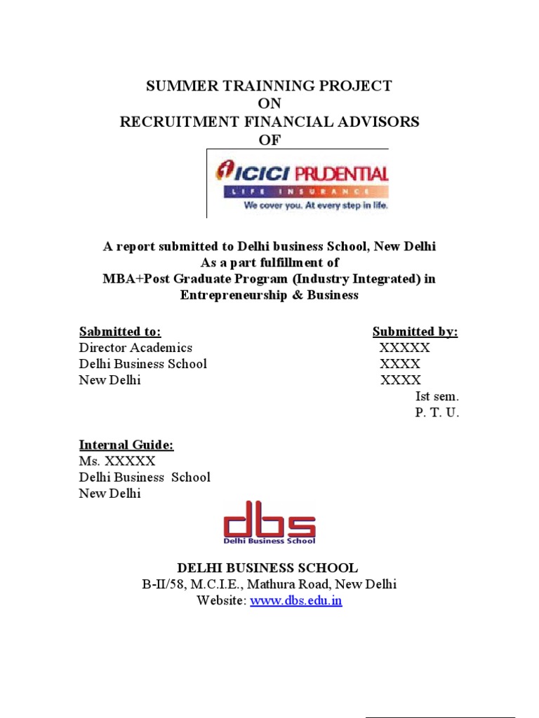RECRUITMENT FINANCIAL ADVISORS of ICICI Prudential