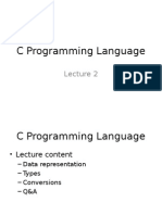 C Programming Language - Lecture 2