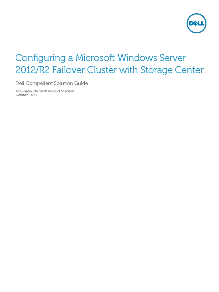 Configuring A Microsoft Windows Server 2012R2 Failover Cluster With ...