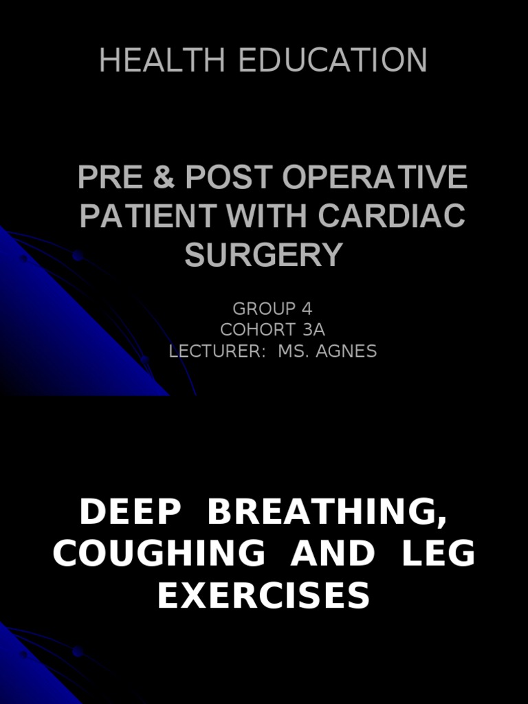 Deep Breathing, Coughing & Legs Exercises PDF Breathing
