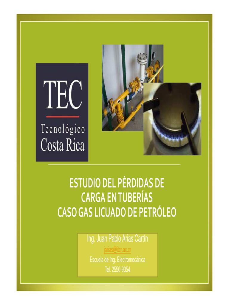 Pérdidas de Carga en Tuberías de Gas LP | PDF | Numero Reynolds | Gases