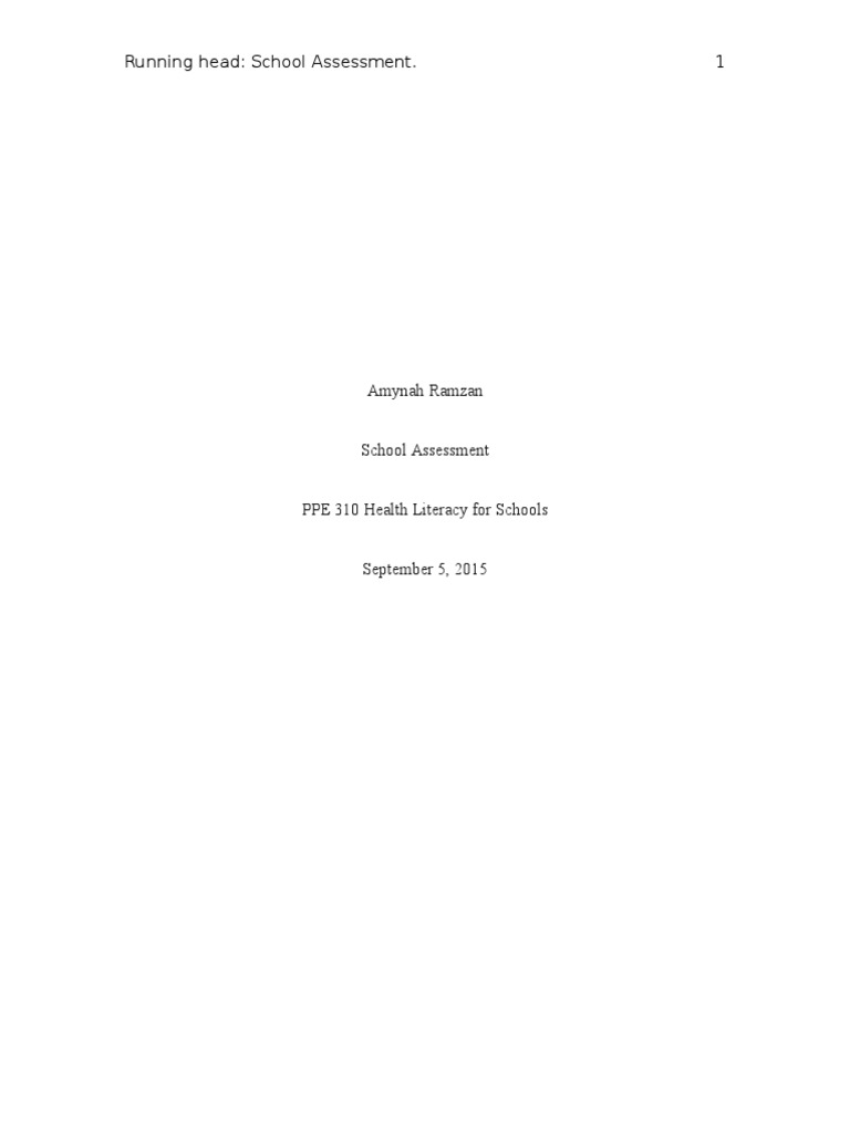 School Health Assessment Insights | PDF | Educational Assessment | Teachers