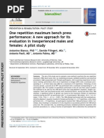 One Repetition Maximum Bench Press Performance- A New Approach for Its Evaluation in Inexperienced Males and Females