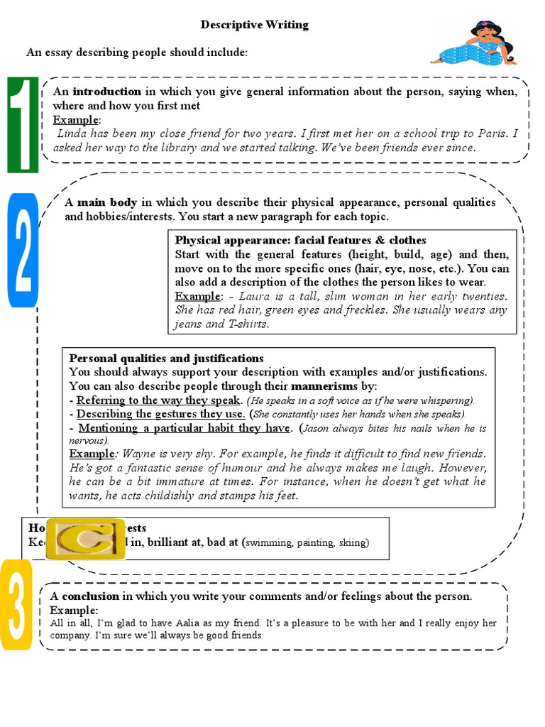 how to write descriptive essay about a person