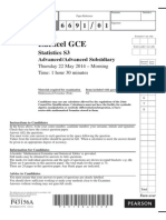 June 2014 QP - S3 Edexcel