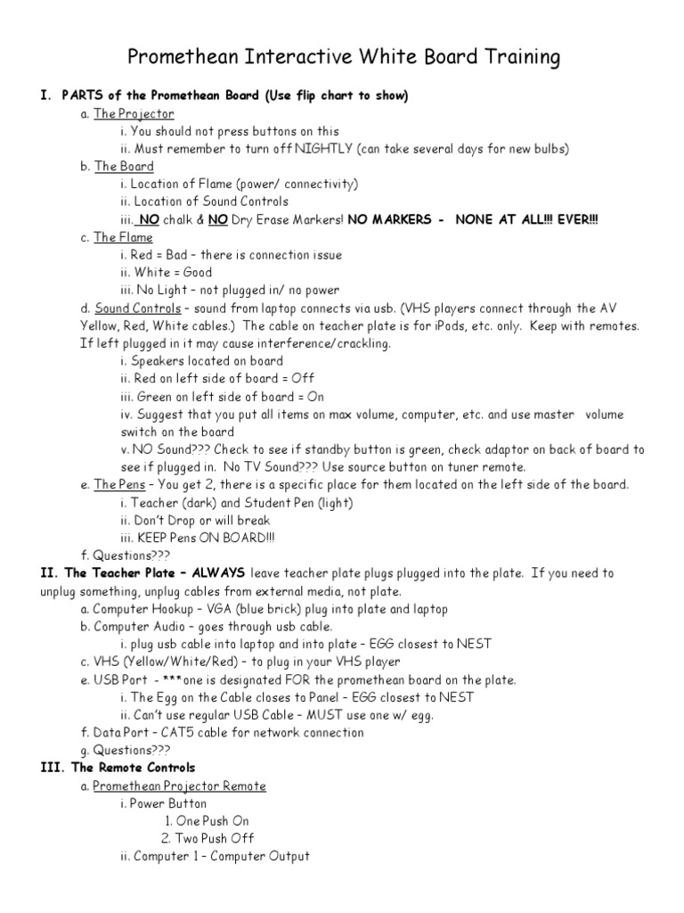 Promethean Hardware Cheat Sheet | PDF | Laptop | Usb