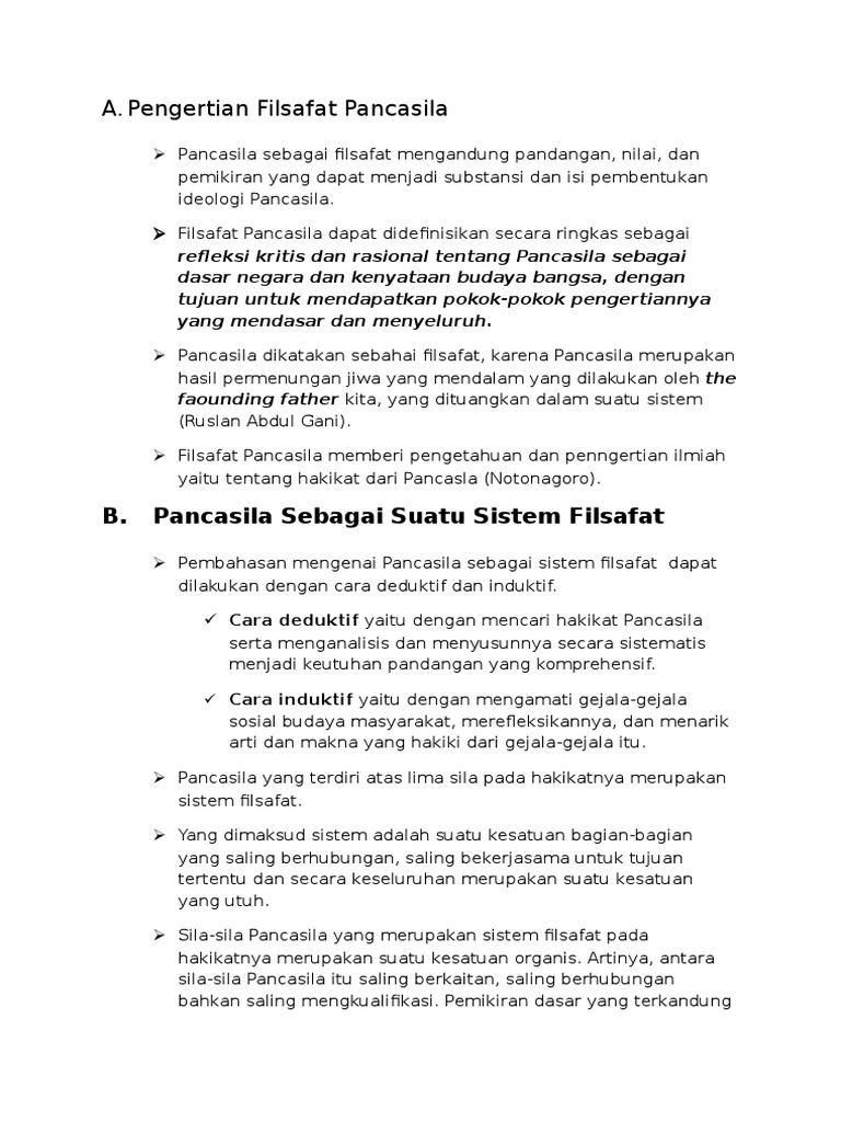 Pengertian Filsafat Pancasila