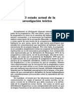 (098-126 ) I. 3. El Estado Actual de La Investigación