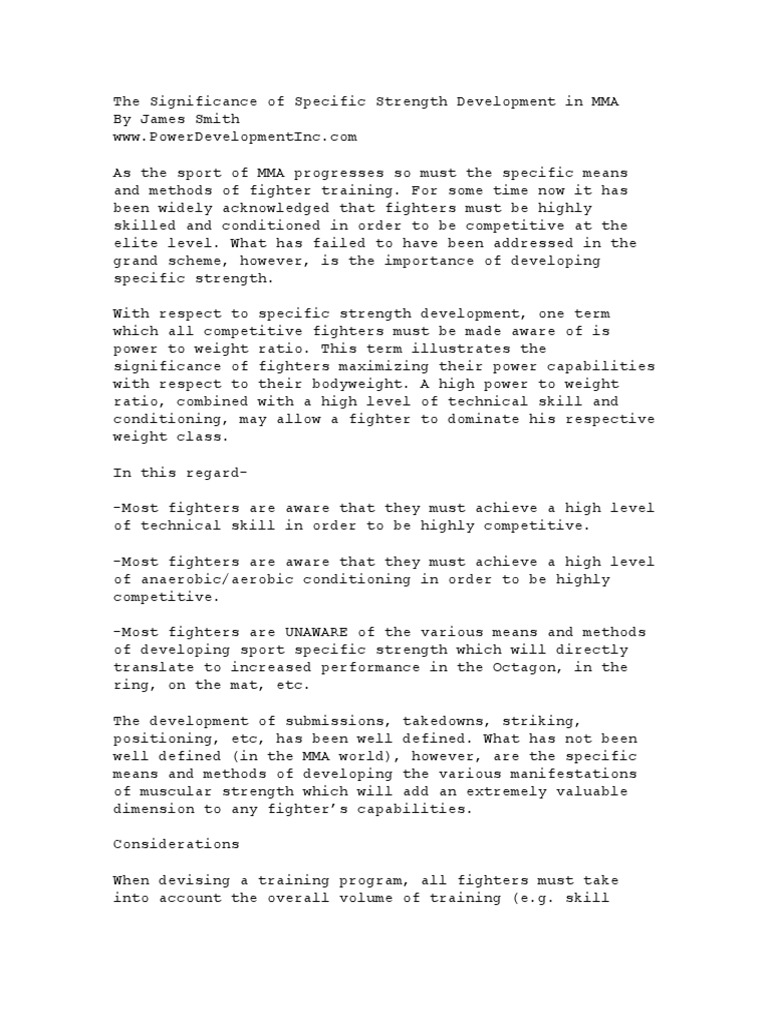 Strength Development in MMA Training | PDF | Anatomical Terms Of Motion ...