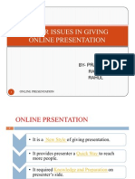Major Issues in Giving Online Presentation