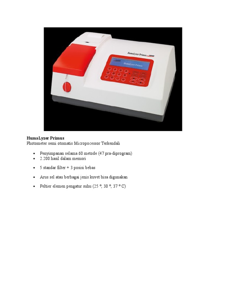 HumaLyzer: Panduan dan Spesifikasi Analyzer | PDF | Sains & Matematika ...
