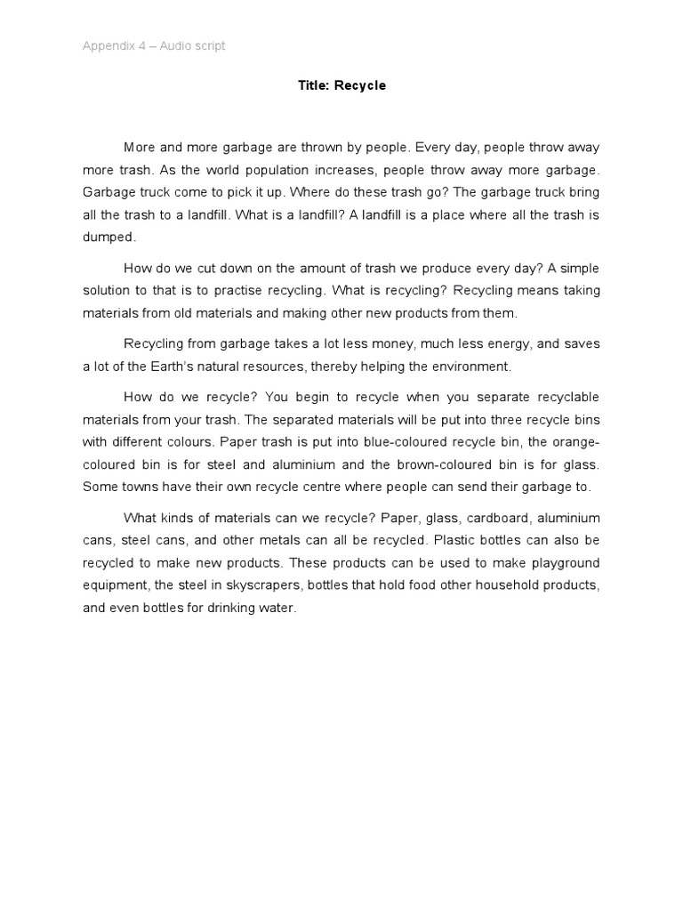 Recycling Old Materials: Title: Recycle | PDF | Art