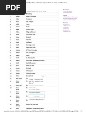 Muslim Boys Names With Meanings In Quran Muslim Girl And Boy
