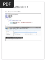 Lab Exercise:-1: Ques. Develop An Exe With Visual Studio