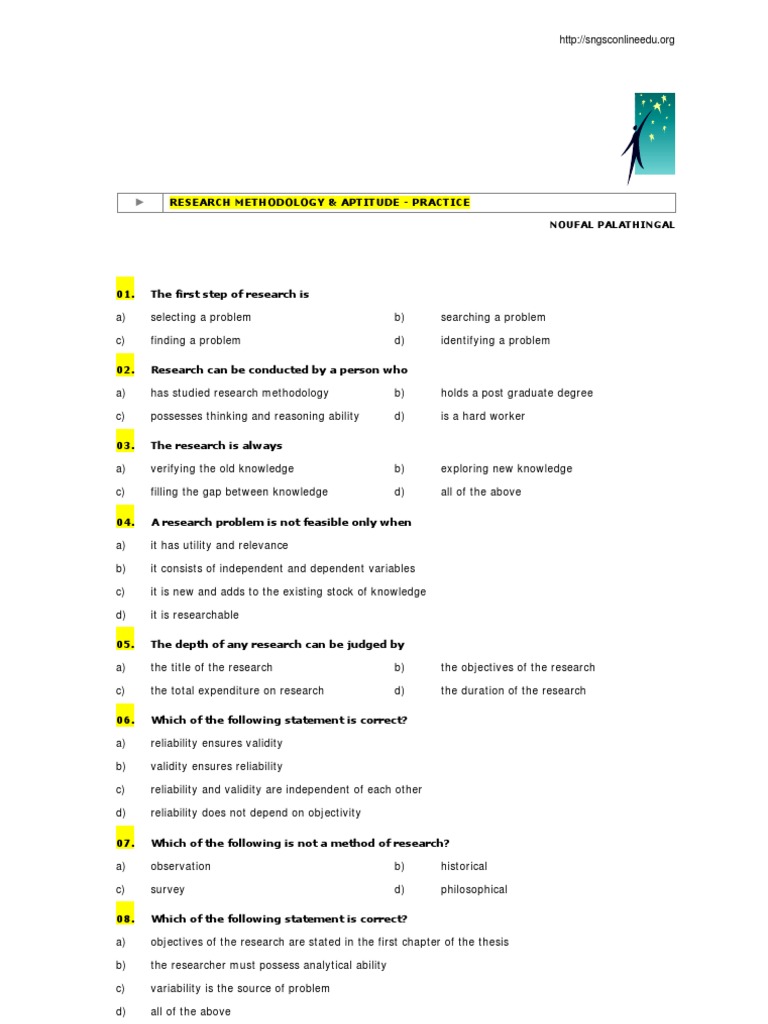 Research Methodology Practice Questions | PDF | Statistics | Sampling ...