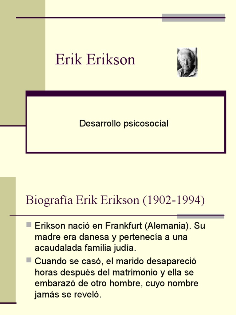 Erik Erikson PDF Adultos Adolescencia