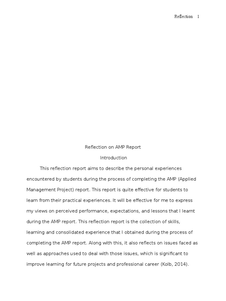 Reflection literature example image