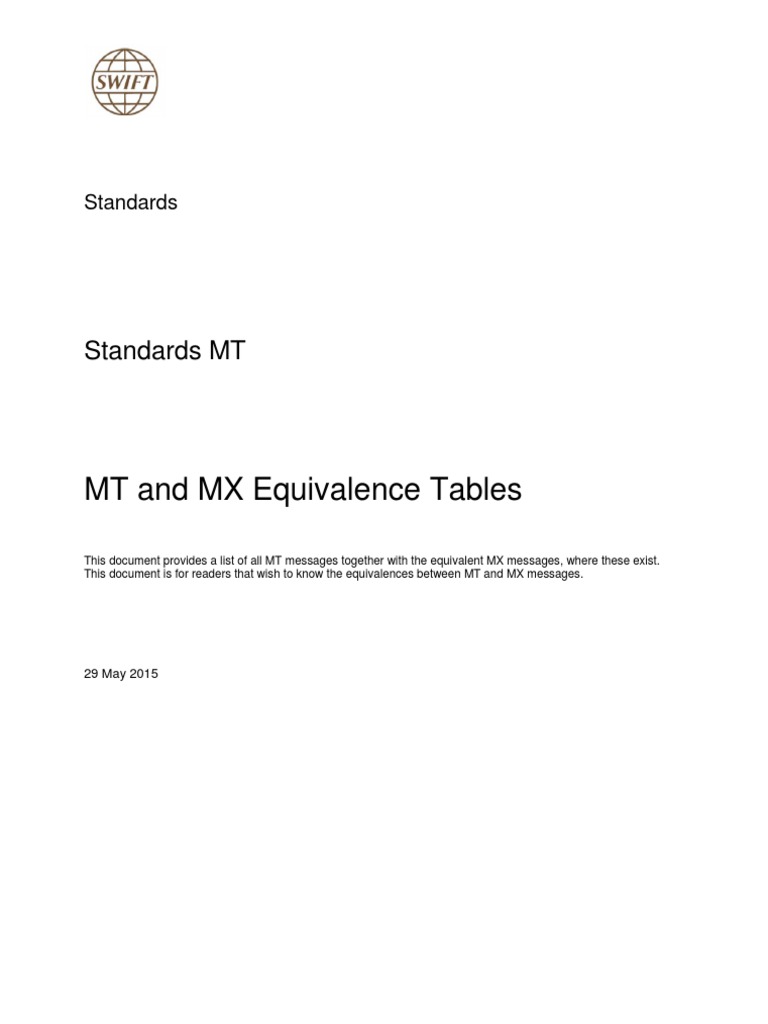 MT and MX Equivalence Table Foreign Exchange Market Swap (Finance)