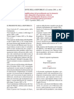 Decreto Del Presidente Della Repubblica 22 Ottobre