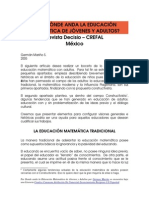 Por Dónde Anda La Educación Matemática de Jóvenes y Adultos