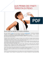 Bere Acqua Prima Dei Pasti Aiuta La Perdita Di Peso