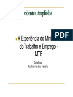 Acidentes Ampliados - A Experiência Do Ministério Do Trabalho e Emprego - 01206 [ E 1 ]