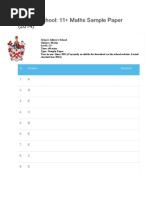 Alleyn's School 11+ Maths Sample Paper (2014) - 2