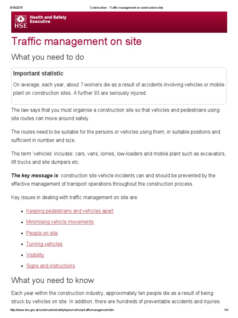 Construction Site Traffic Management Guide | PDF | Traffic | Pedestrian