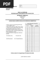 Soalan Percubaan Matematik Tambahan Kertas 1 SPM 2015