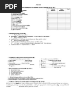 Test - Initial Clasa A 8 | PDF