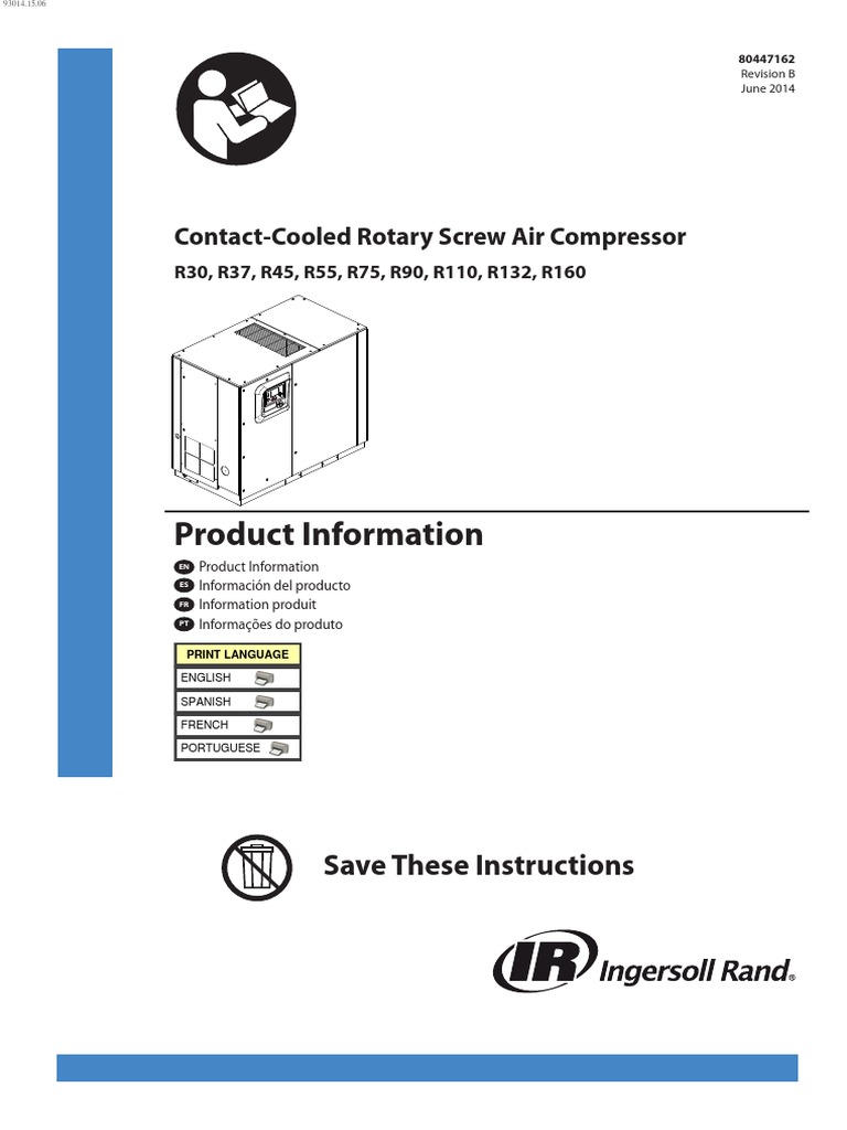 Ingersoll Rand R110i Operation Manual | Transformer | Power Supply