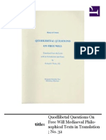 Enrique de Gante - Quodlibetal Questions On Free Will