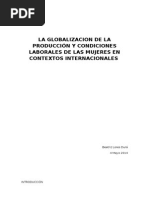 LA GLOBALIZACION DE LA PRODUCCIÓN Y CONDICIONES LABORALES DE LAS MUJERES EN CONTEXTOS INTERNACIONALES 