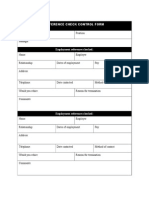 Employee Refernce Check Form