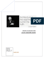 Louis Isadore Kahn: Theory of Architecture
