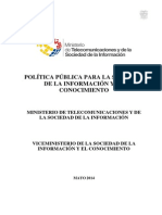 Politicas Publicas de La Sociedad de La Informacion y El Conocimiento