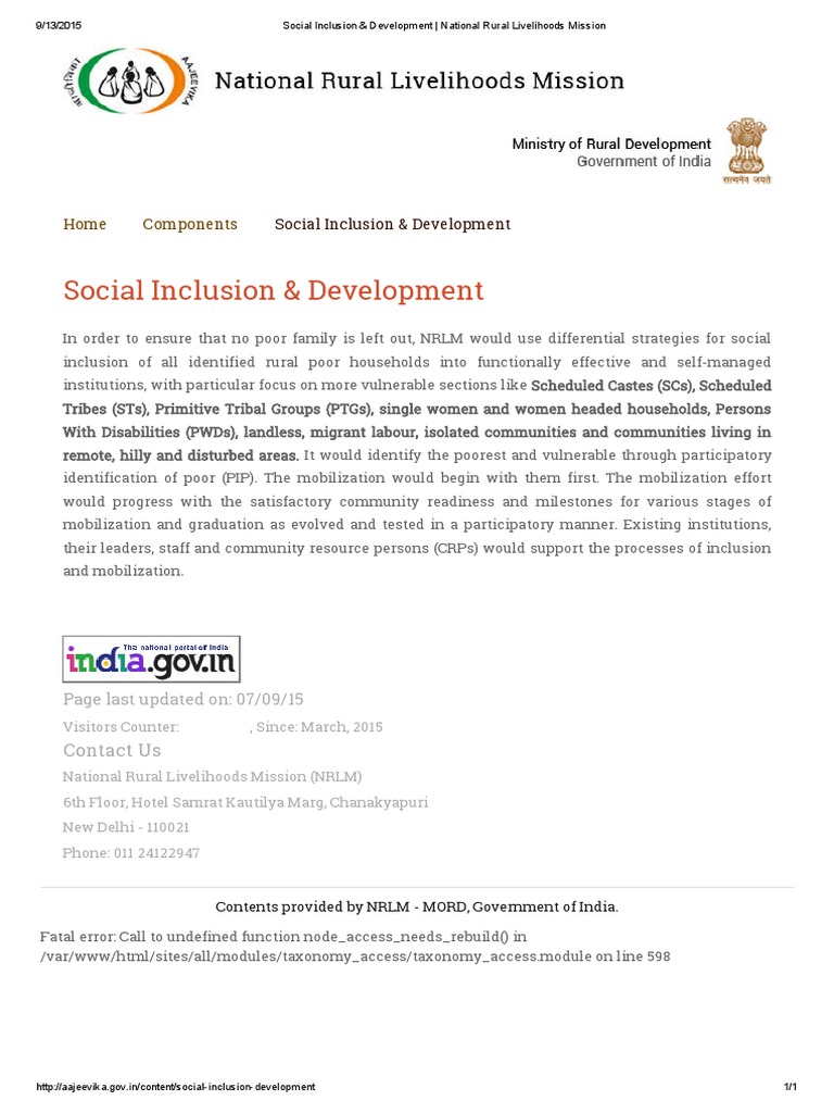 Social Inclusion in Rural Livelihoods | PDF | Social Science | Wellness