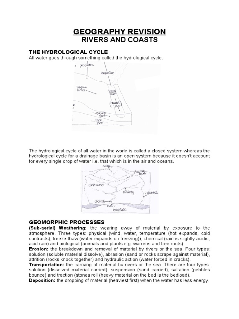 Rivers and Coasts Geography Overview | PDF
