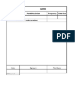 Asset No. Plant Discription Frequency Date Due: Discription of Works Carried Out