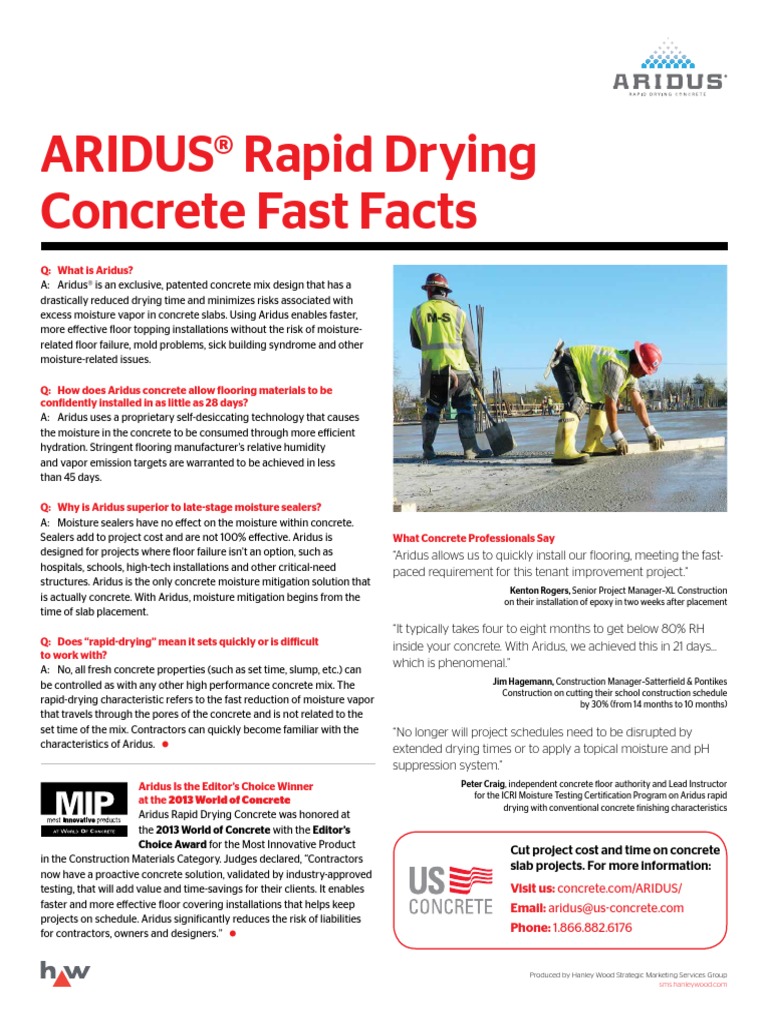 Aridus Concrete Climate Change Mitigation Concrete
