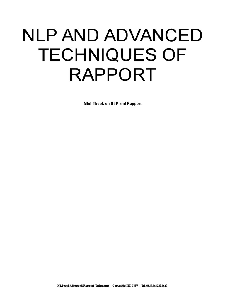 N LP Advanced Rapport | PDF | Career & Growth | Self-Improvement