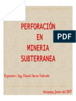 Perforacion en Mineria Subterranea