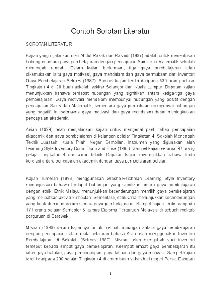 Contoh Sorotan Literatur Pdf